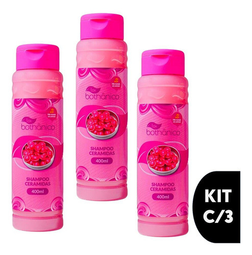 Kit C/ 3 Shampoo Ceramidas Tok Bothânico Filtro Solar 400ml 0