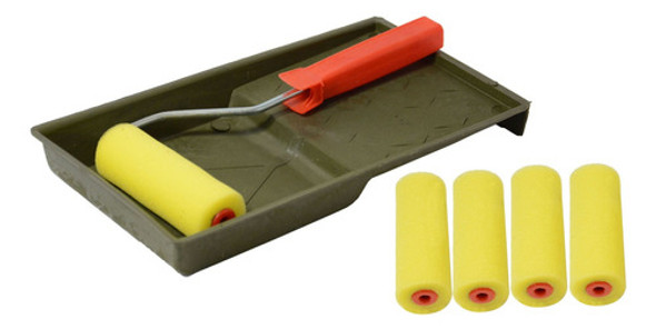 Rodillo Para Pintar Mas Bandeja Pintura Brocha Batea 0