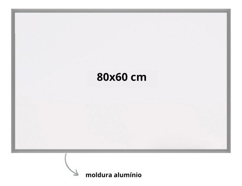 Lousa Branca Quadro Branco 80x60 Cm Mold. Aluminio Gv Office 1
