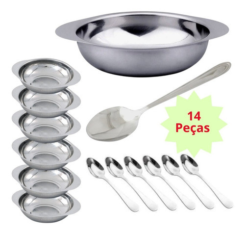 Kit Para Sobremesa 14 Peças Aço Inox Gourmet Cozinha 1