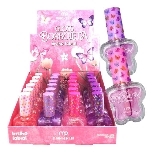 24 Gloss Borboleta Mp10032 - Box Maria Pink Atacado Sj 0