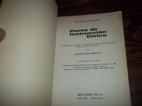 Curso De Instrucción Cívica - Saenz Valiente Jose Maria 1