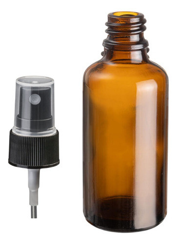 10 Frascos Colirio Europeo Ambar 20ml Con Spray Negro 0