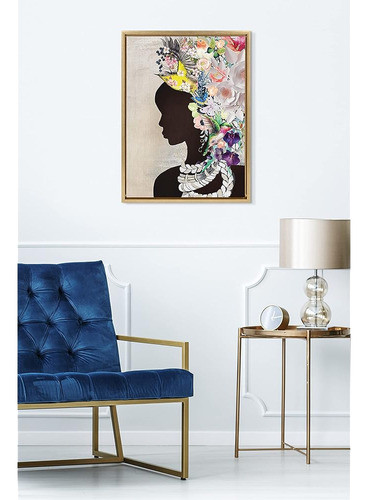 Kate Y Laurel Sylvie Natural Woman Framed Canvas Wall Art Po 1