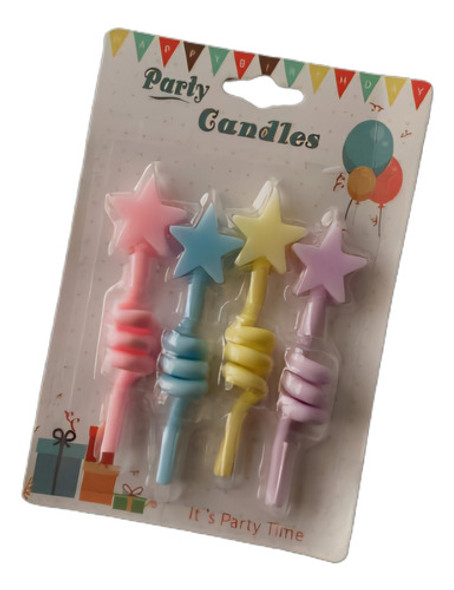 Vela De Cumpleaños Pastel Torneada Estrella X4u 0