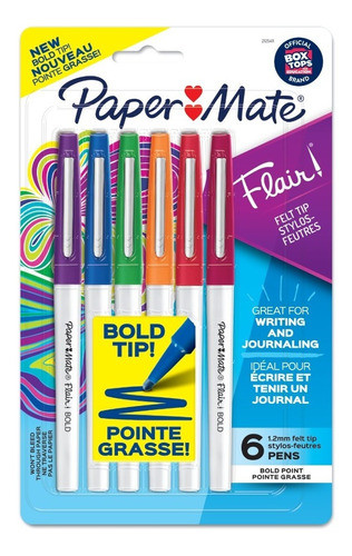 Paper Mate Flair Bold Tip Marcadores X6 0
