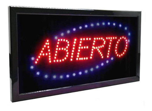 Cartel Led Abierto Luminoso 220v Colgar Y Amurar 48x25 Cm 0