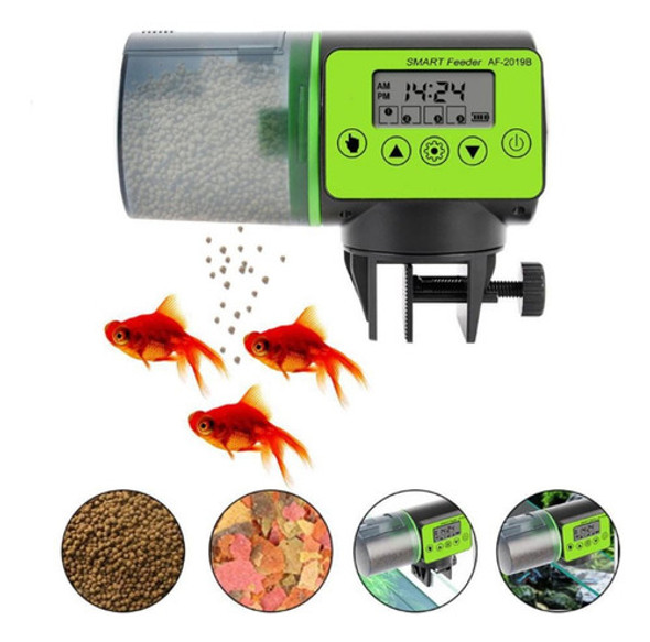 Alimentador Dosador Automático Aquário Peixes 4 Vezes Ao Dia 0