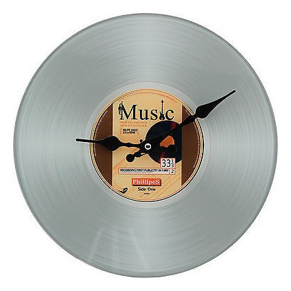Reloj De Pared De Vidrio De 30cm Plata Registro 1