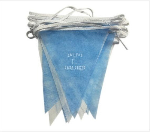 * Guirnalda Banderines Argentina Celeste Y Blanco * 10 Mts * 0