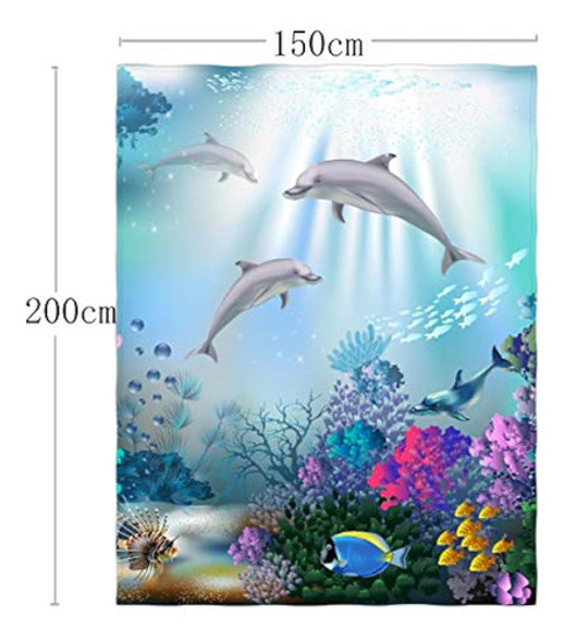 Qh 60 X 80 Pulgadas Dolphin Underwater World Pattern Manta S 1