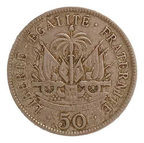 Haití 50 Centimes 1907 Mb Km 56 Escudo Nacional 1
