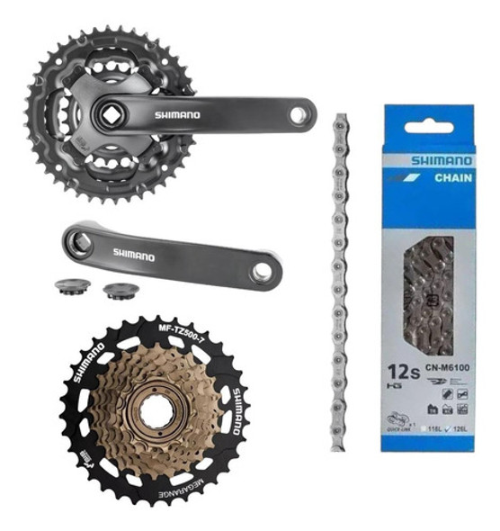 Kit Relação Shimano 21v Pedivela + Catraca Mega +corrente 7v 0