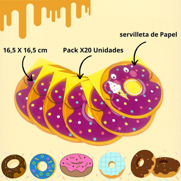 Party Store Servilletas Donas  X 20 Unidades Cumpleaños 1