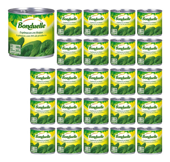 Espinaca En Hojas Bonduelle X380gr X 24 Unidades Francia 0 Espinaca En Hojas Bonduelle X380gr X 24 Unidades Francia 0