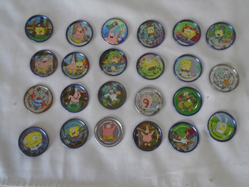 Lote De 24 Tazos . Bob Esponja . Viacom . Pepsico. 2004 1
