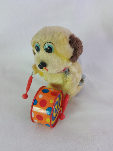 Antiguo Juguete Hong Kong . Perrito A Cuerda Con Tambor 1