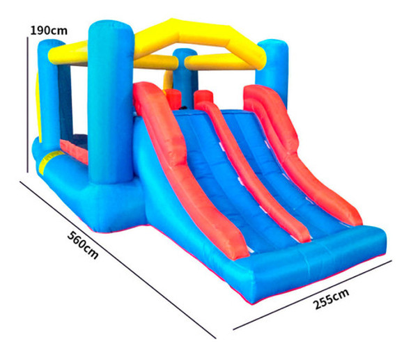 Castillo Inflable Tobogán Doble Obstáculos - Vamos A Jugar 1