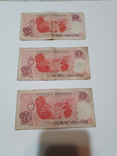 6 Billetes De Pesos $1 Peso Argentino Serie A 1