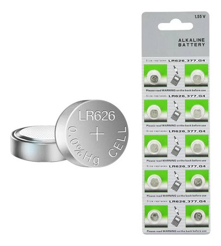 Pack 5 Bateria Alcalina G4 Lr626 377 Cx66w 1