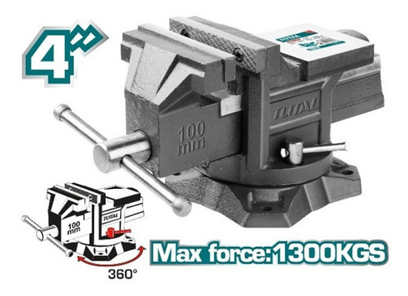 Morsa 100mm 4'' Con Yunque Y Base Giratoria Total Industrial 1