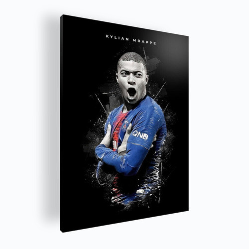 Cuadro Decorativo Mural Poster Kylian Mbappé 30x42 Mdf 0