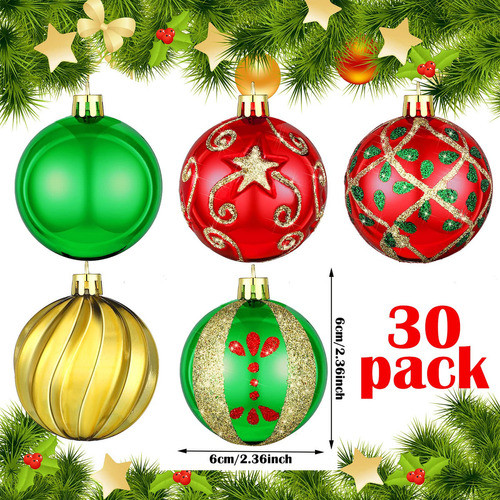 Juego De 30 Bolas De Navidad, Adornos De Bolas De Navidad Co 1