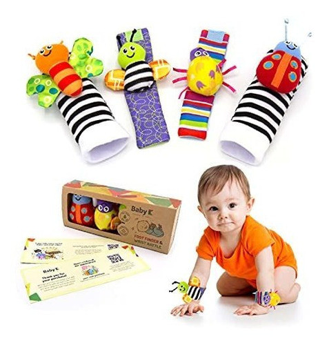 Sonajeros De Muñeca Medias Para Bebé Juego Recién Nacido 0
