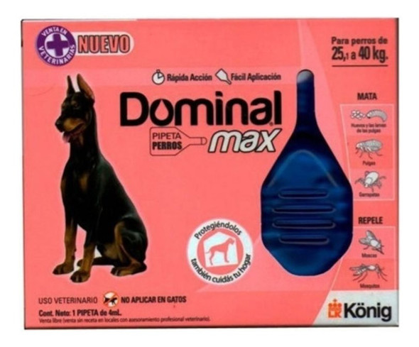 Pipeta Antipulgas Dominal Max Perro 25 A 40 Kg 0