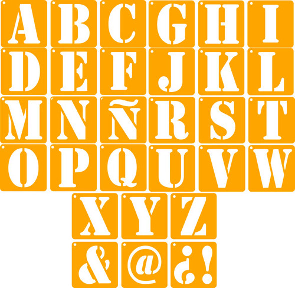 Stencil Letras Abecedario 15cm 30 Plantillas Deco Stencils 1