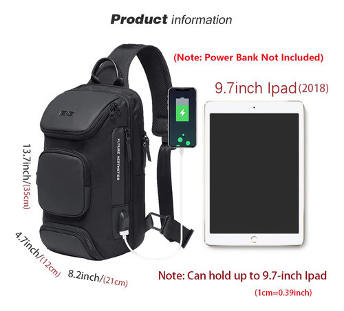 Mochila Sling Ozuko Sling Bag Crossbody Impermeável Para Hom 1