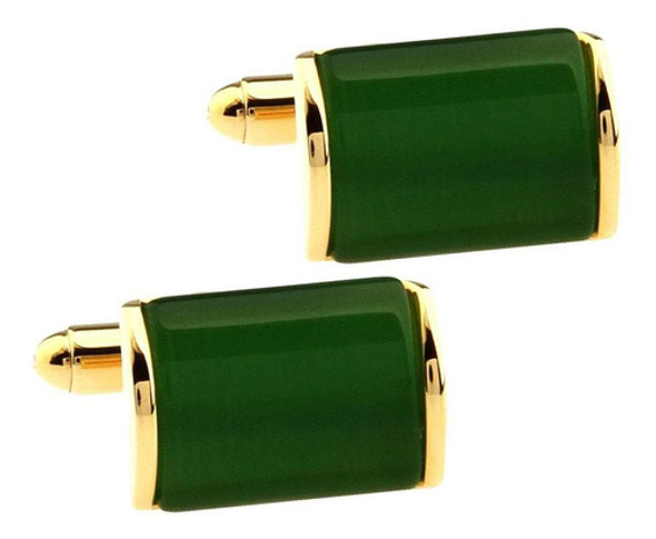 Camisa E Abotoaduras Masculinas Clássicas Gem Green Fashion 1