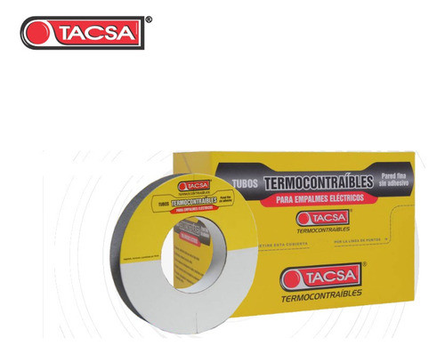 Tubo Termocontraible Tacsa Negro 1/8   --  3.2 Mm X 2 Metros 1