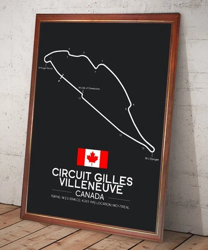 Poster Fórmula 1 Circuito Gran Premio Canada Cuadro 0