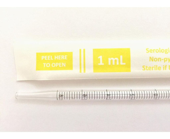 Pipeta Serológica 1 Ml Estéril, Individual, Pack X 50 Unid 1