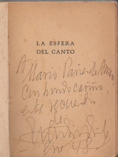 1948 Poesia Emilio Oribe Dedicado La Esfera Del Canto 0