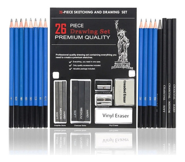 Estojo 26 Peças Para Pintura Para Desenho Profissional Arte 0