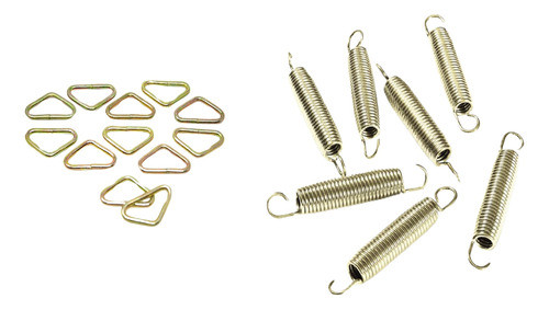 Combo 12 Resortes 14cm  Y 12 Triangulos P/ Cama Elastica 0