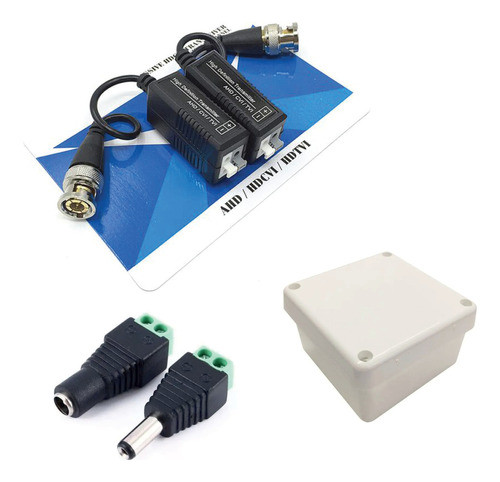 Par Balun + Plug Machohembra + Caja Estanca Cctv Camaras 0