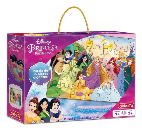 Puzzle De Piso Grande Princesas 60 X 44cm Didacta Mundo 0