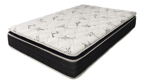 Colchon 1 Plaza Y Media D60 Pillow Top Espuma Alta Densidad 0