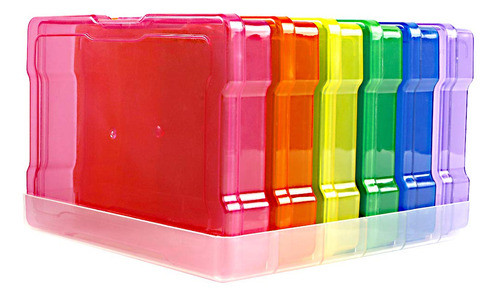 Cajas Organizadoras De Fotos Cartas Multicolor Plastico 6u 0
