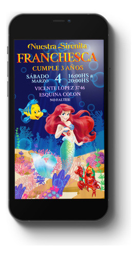 Video Invitación De Cumpleaños - La Sirenita Ariel 0