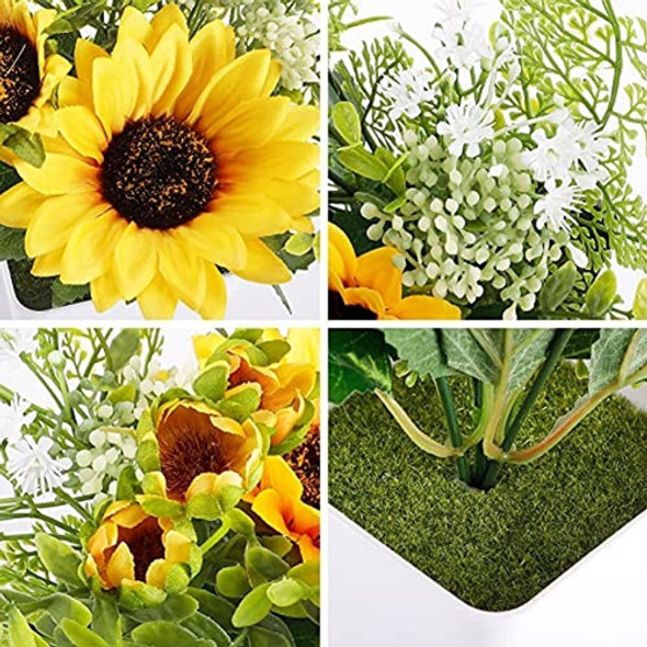 Cocoboo 2 Piezas Girasol Artificial Plantas En Maceta Flor F 1