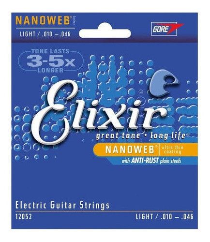Encordado Electrica Elixir Nanoweb Ligh 0.10 - 0.46 0