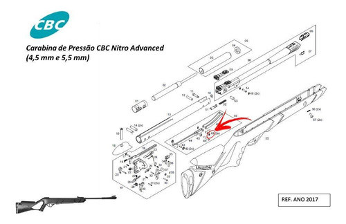 Trava Anel Elástico Carabina Pressão Cbc Nitro Six 1