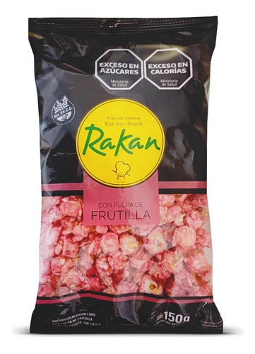 Pochoclos Pulpa De Frutilla Rakan Sin Tacc Snack 150gr X3 1