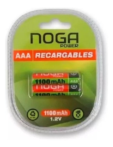 Pilas Recargables Aaa Blister X2 1100 Mah Noga 1