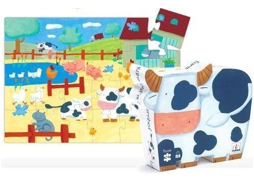 Puzzle Silueta Vaca 24 Piezas Para Niños 3 - Djeco - 0