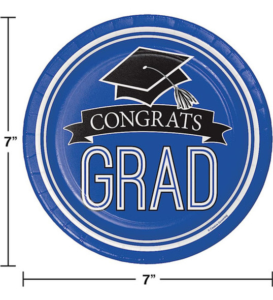 Platos De Postre Azul Spirit De La Escuela De Graduación De 1